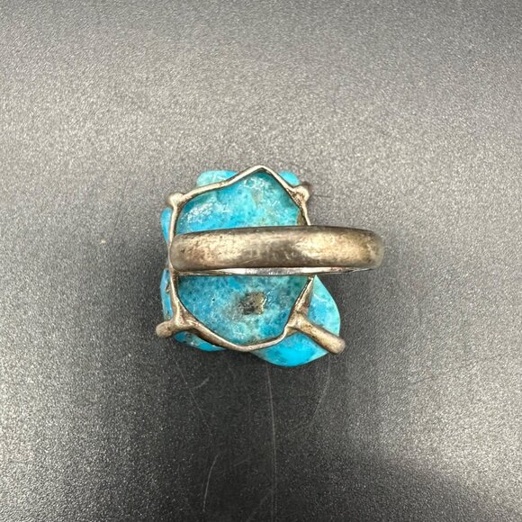 Vintage Sterling Silver Faux Turquoise Ring 925 Western Southwestern Size 6 Jewe - Picture 8 of 12